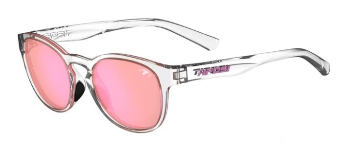 Tifosi Svago Crystal Clear Frame (Smoke Tint with Pink Mirror)