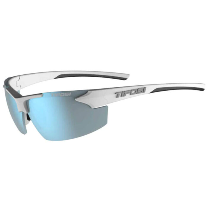 Tifosi Track White/Black Frame Smoke Tint (Bright Blue Mirror)