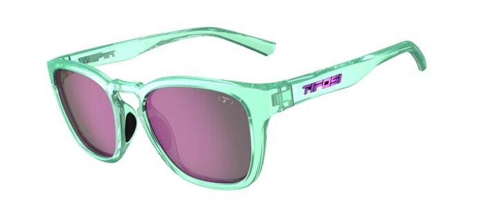 Tifosi Smirk Aqua Shimmer Frame Smoke Tint with Rose Pink Mirror