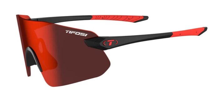 Tifosi Vogel SL Matte Black Fame Smoke Tint with Red Mirror
