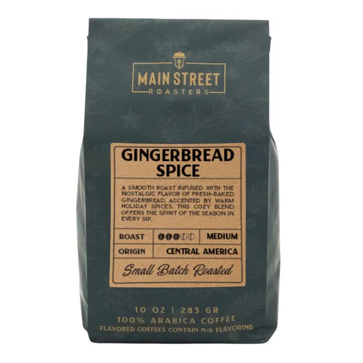 Main Street Roasters - Gingerbread Spice Holiday Flavored Coffee 10 oz Bag